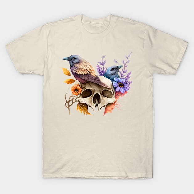 The Skull Birds T-Shirt by Artsy Sharo